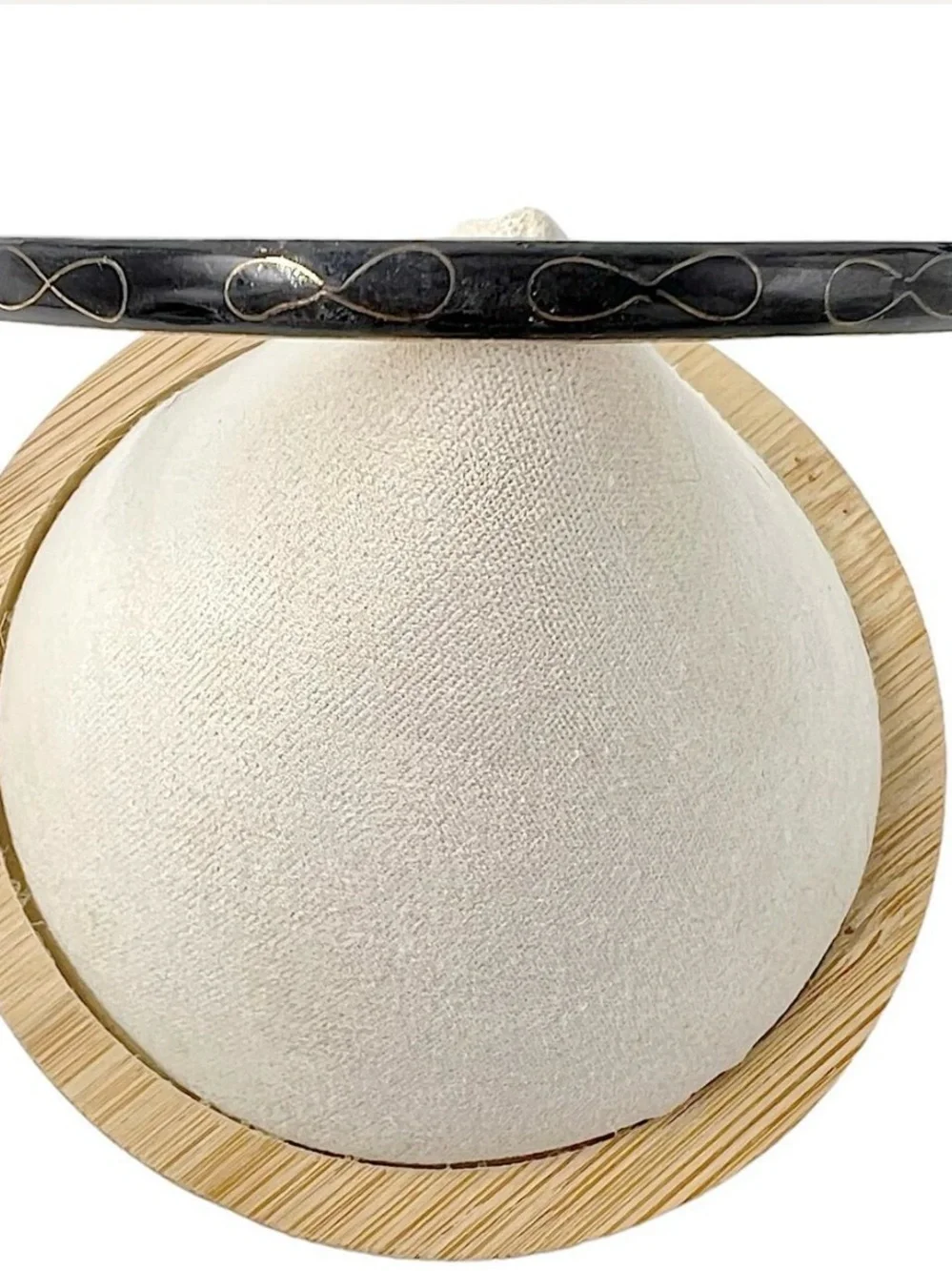 Vintage Black Patterned Metal Bangle Bracelet